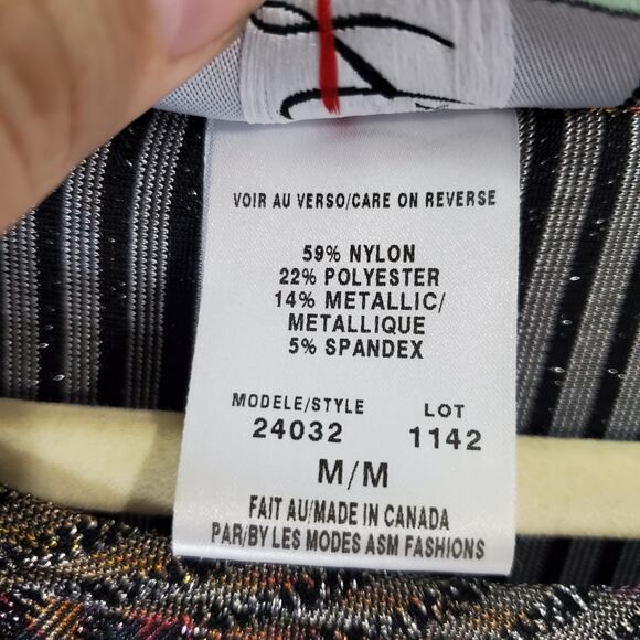 Libra Womens Colorful Multicolor Metallic Art To Wear Tunic Top Size Medium - Picture 5 of 6